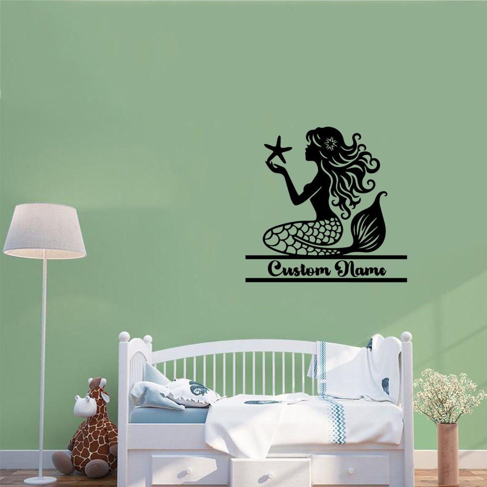 Home Decor Sticker - 1PC NEW Mermaid Personalized Text Wall