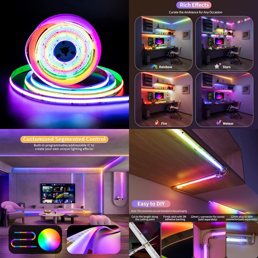 Led Strip Lights - RGB Smart IC COB LED Strip