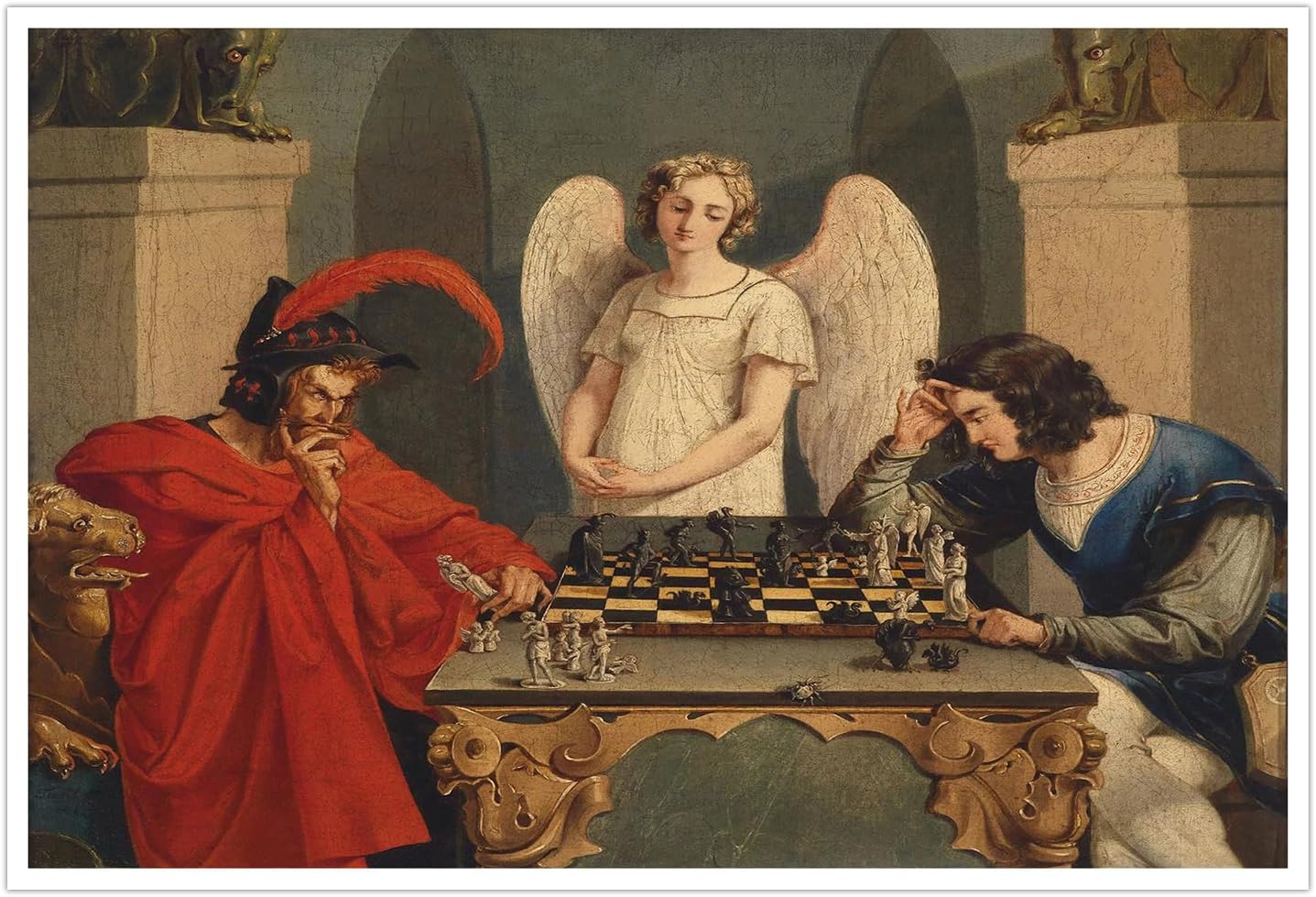 Geometric Wall Art - IUHYVMSM Vintage Faust And Mephistopheles Playing