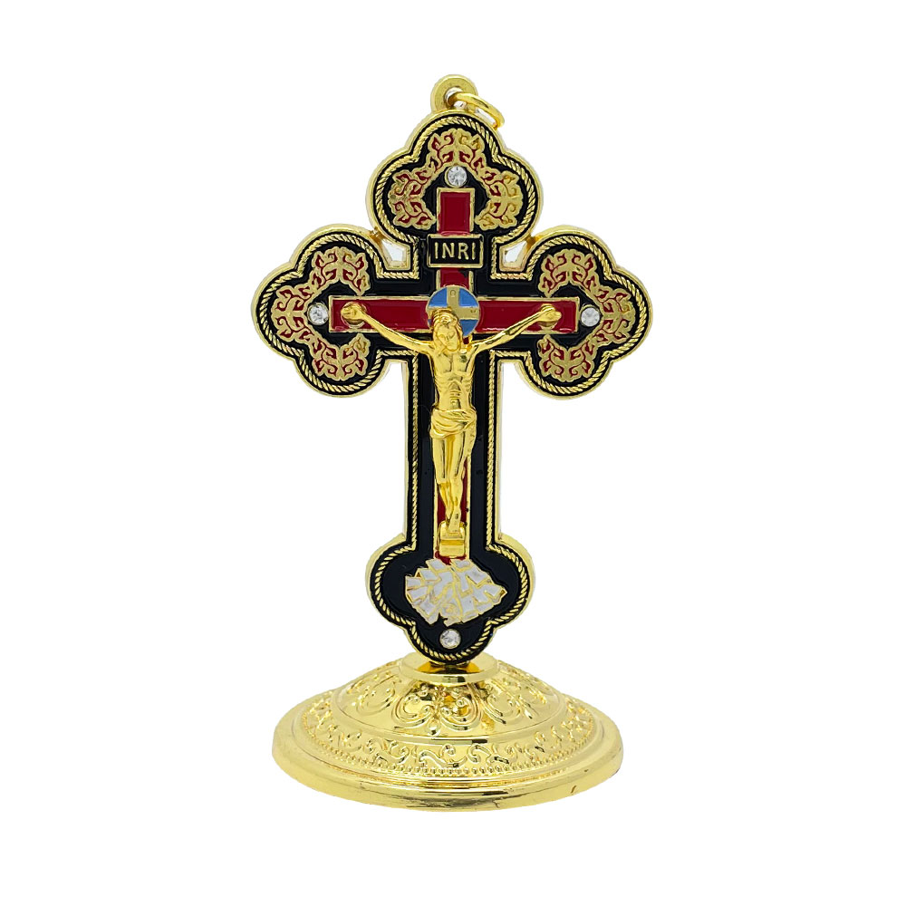 Home Decoration - New2026 Catholic Standing Crucifix Gold Enamel