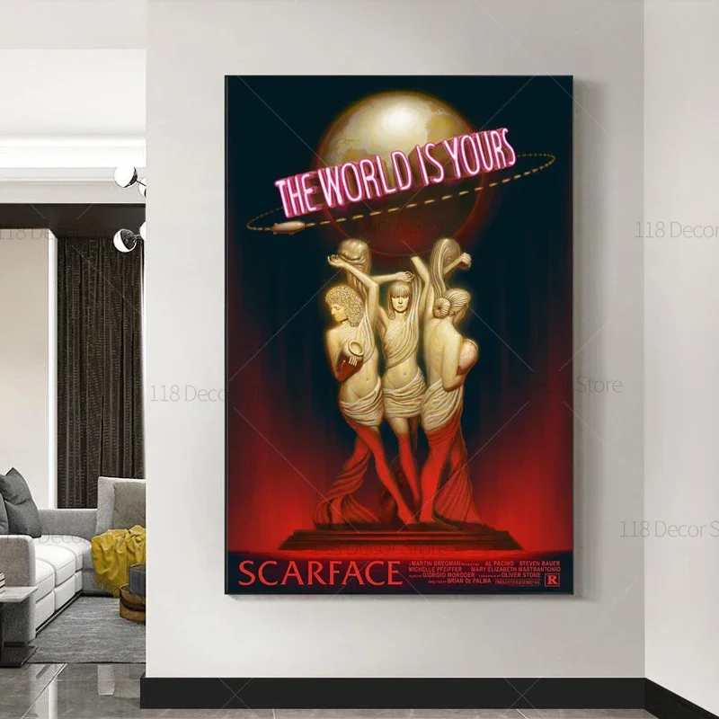 Geometric Wall Art - The World Is Yours Scarface Retro