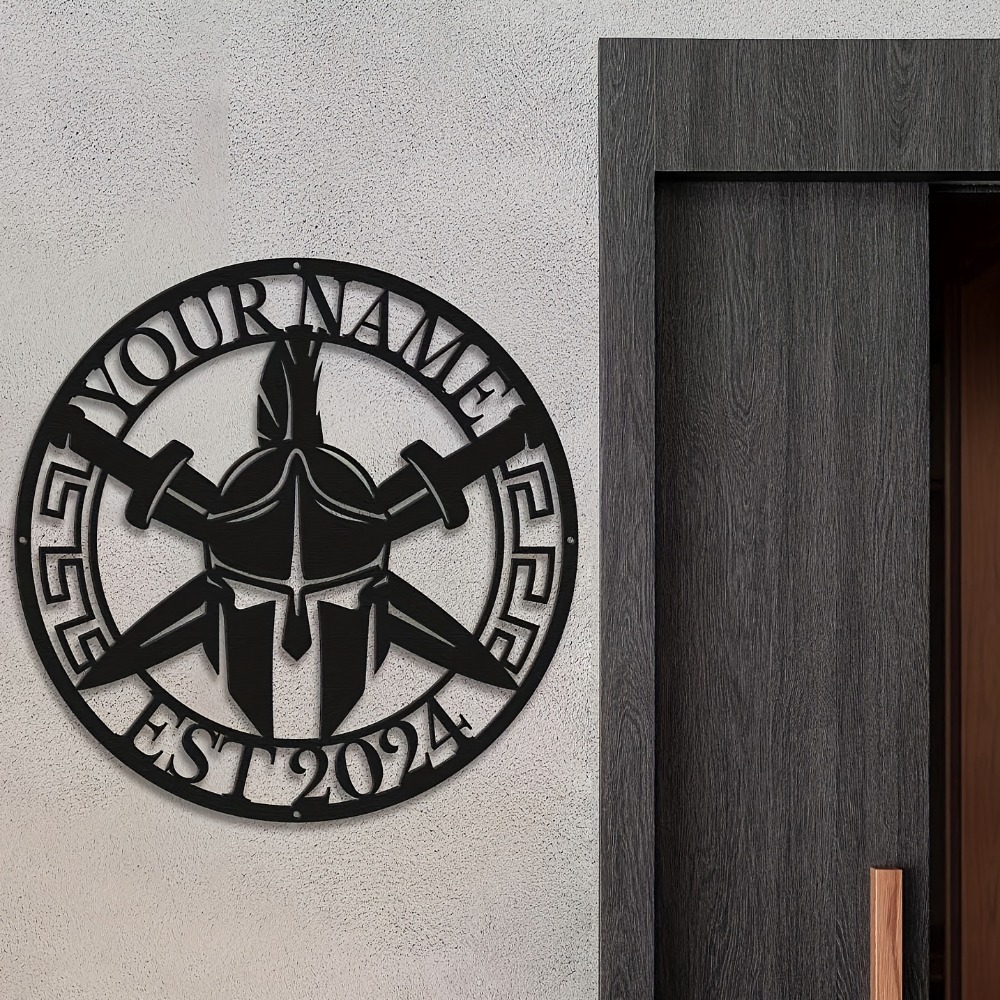 Geometric Wall Art - 2D Flat Custom Spartan Helmet Metal