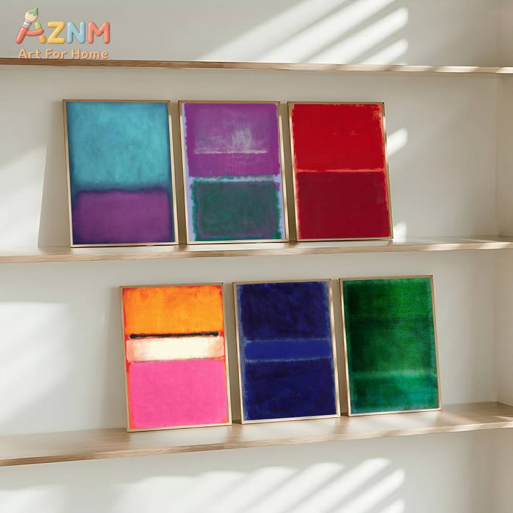 Geometric Wall Art - AZNM Mark Rothko Style Color Block