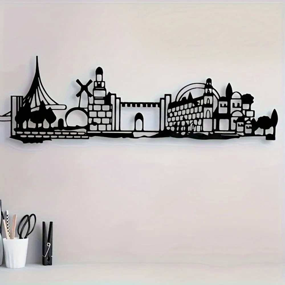 Home Decoration - CIFBUY Iron Wall Art Jerusalem Skyline