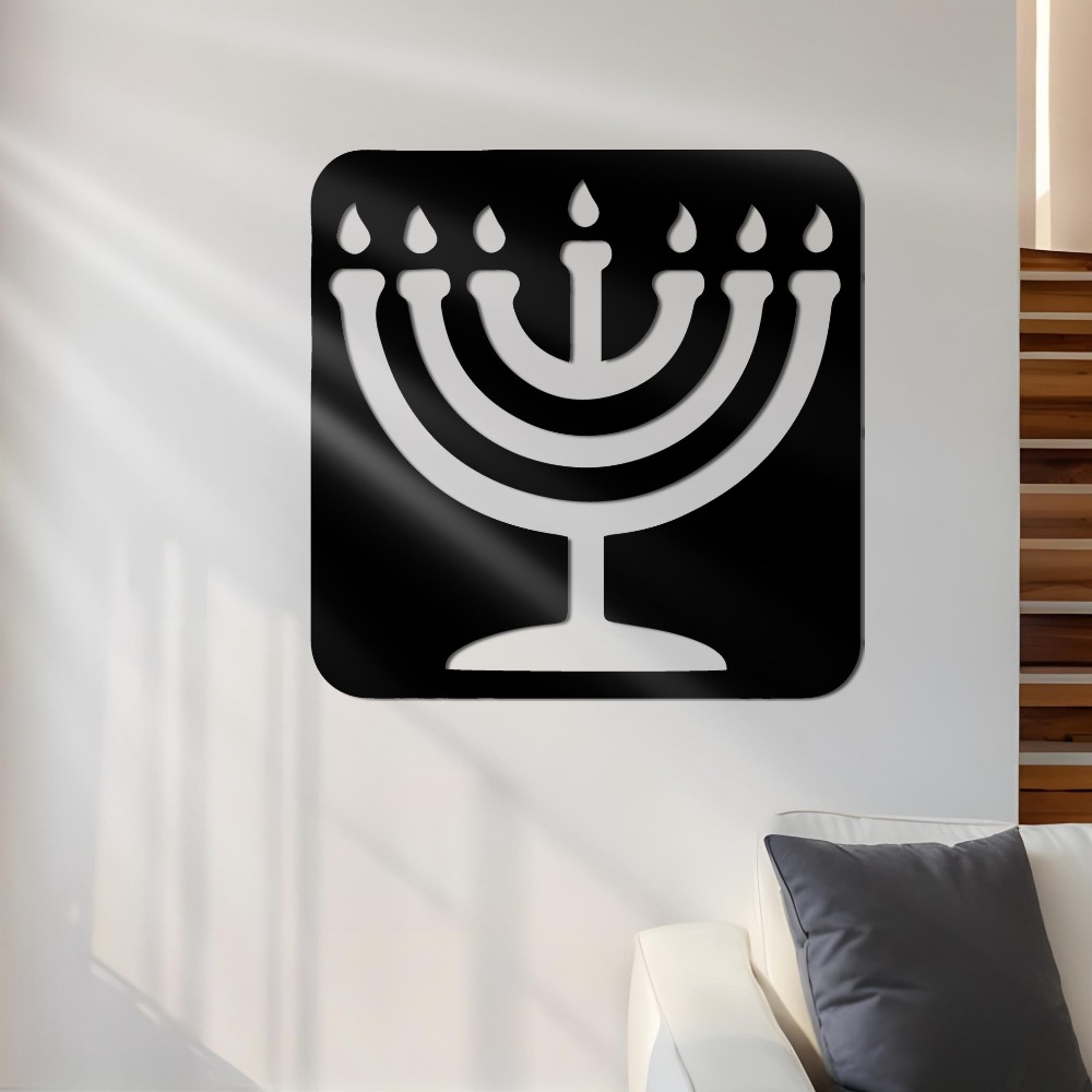 Home Decoration - CIFBUY Iron Wall Art Vintage Menorah