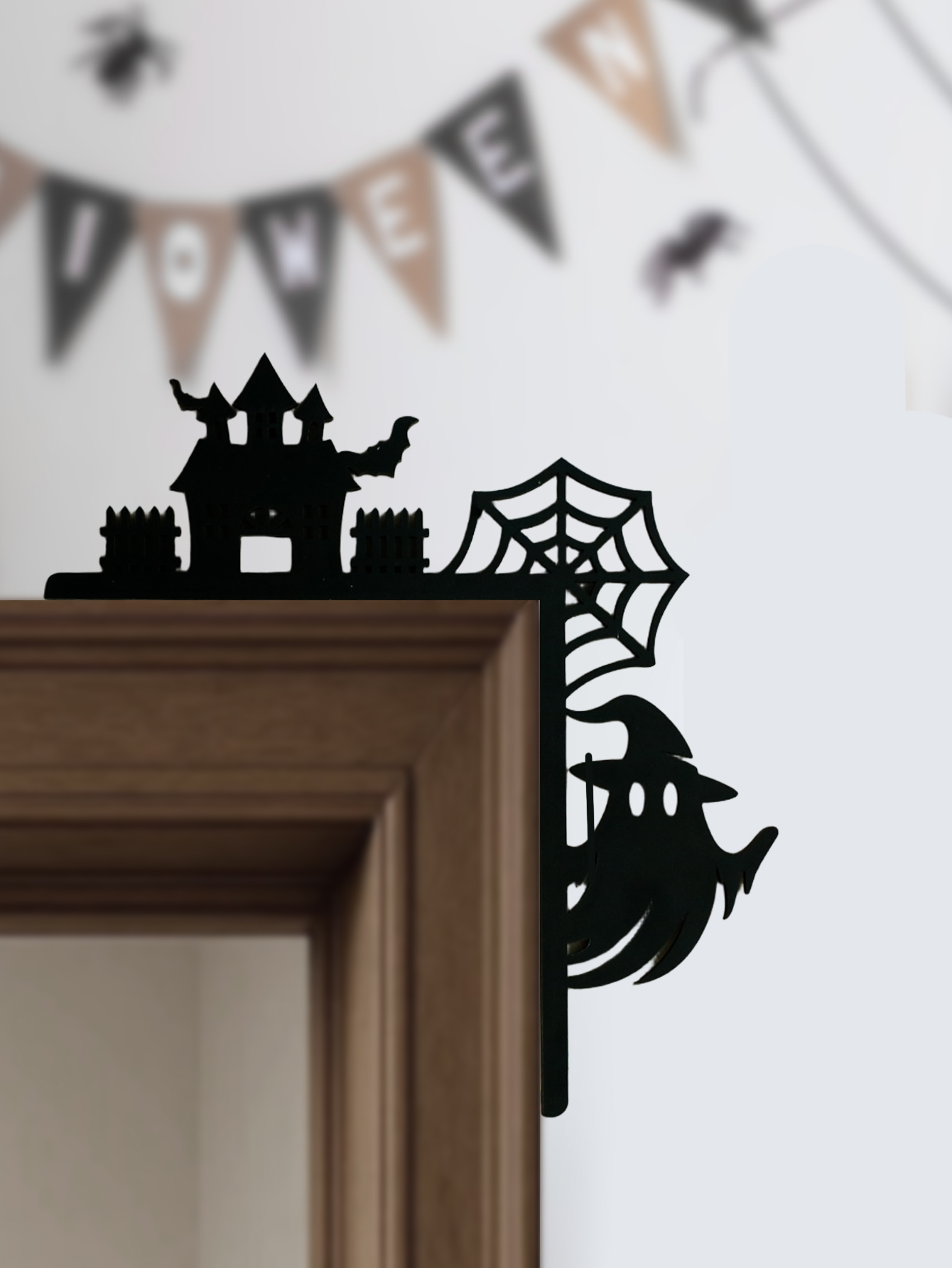 Wooden Halloween Door Corner D - Home Decor Gothic recension och pris