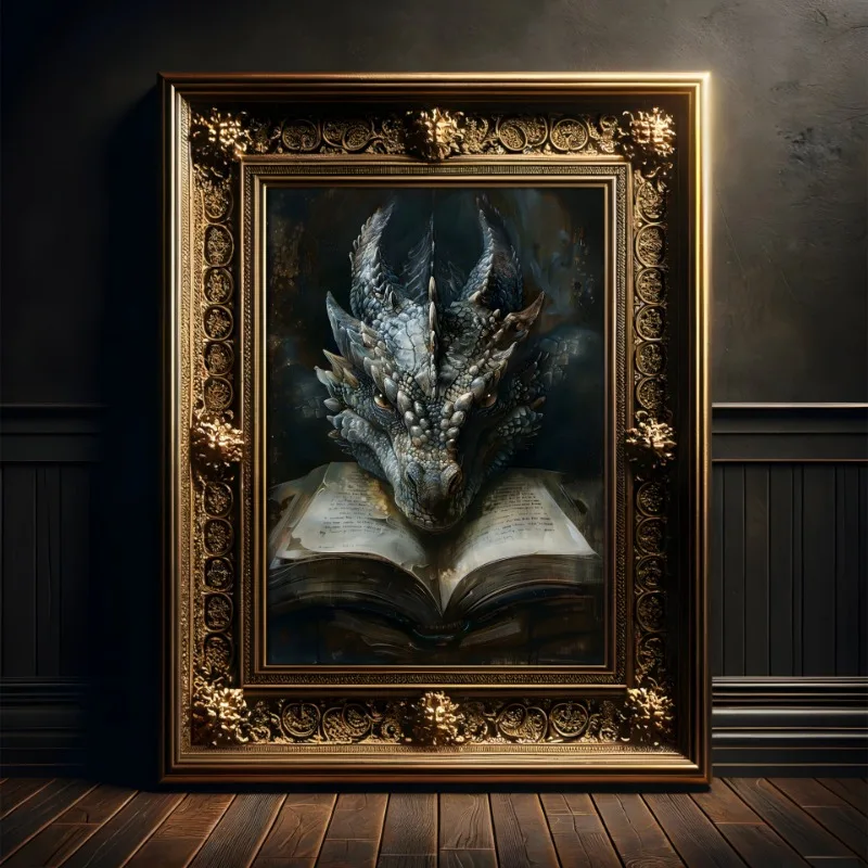 Large Dragon Reading Book Post - Home Decor Gothic recension och pris