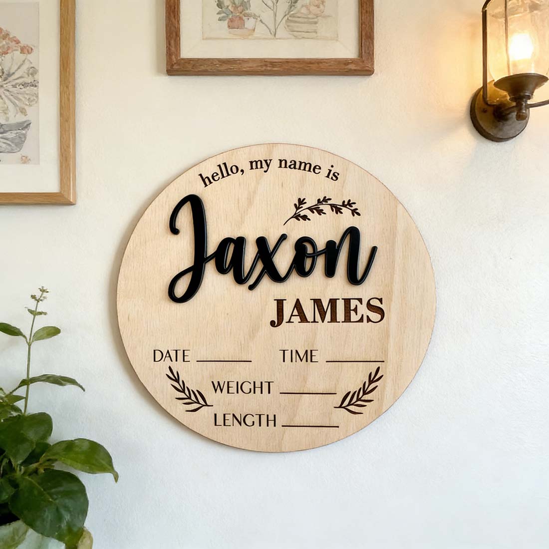 1Pc Custom Baby Announcement S - Home Decor For Birthday recension och pris
