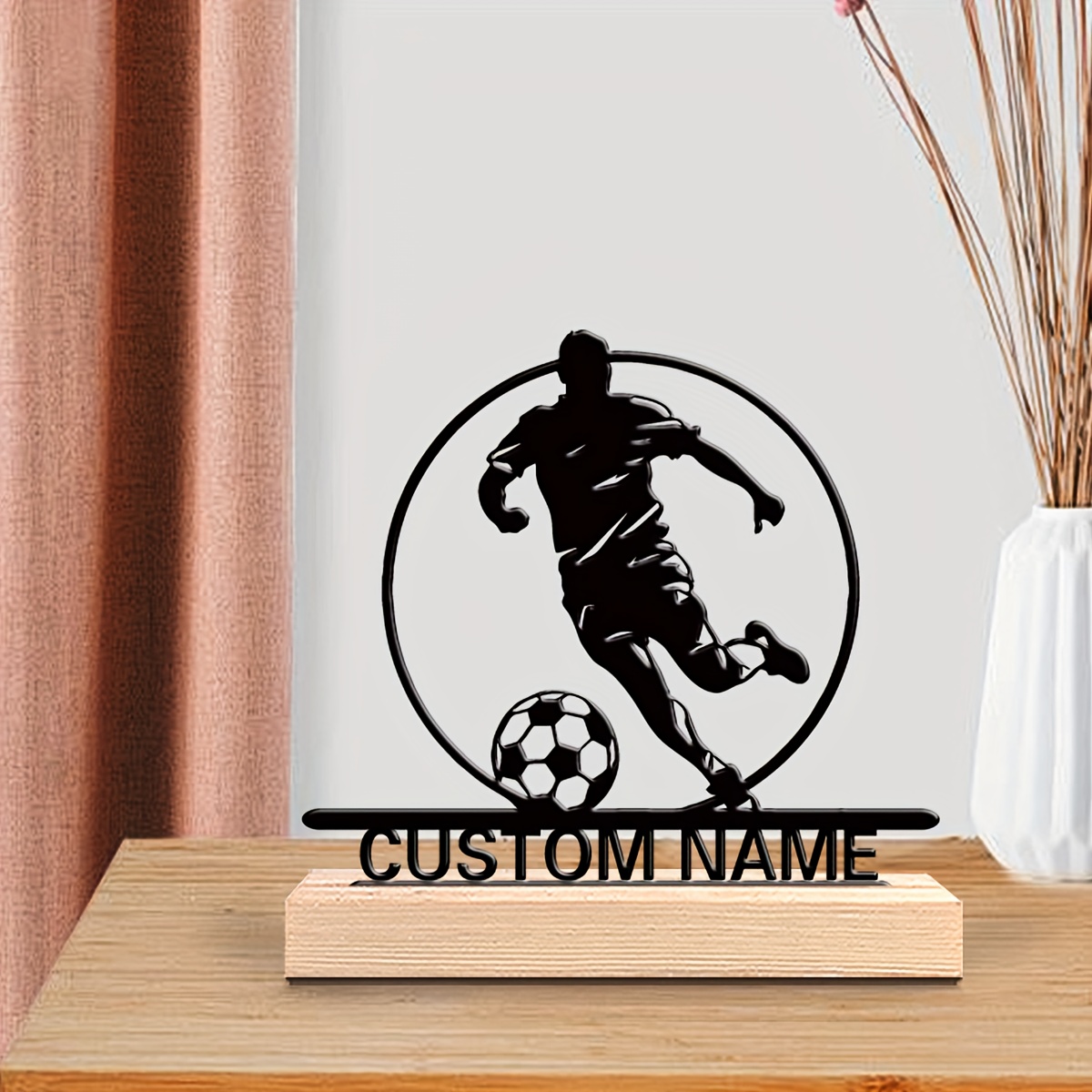 Custom Soccer Player Metal Sta - Home Decor For Birthday recension och pris