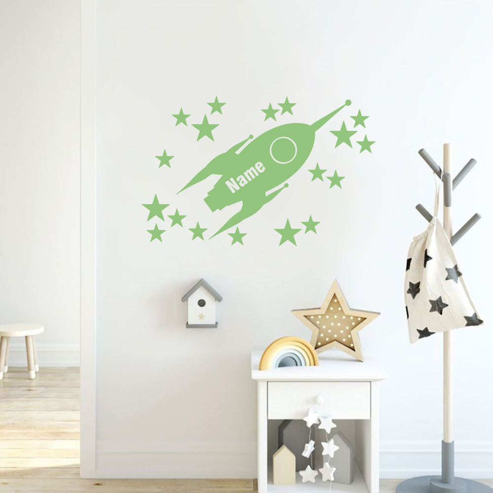 1pc Cartoon Rockets and stars  - Home Decor Sticker recension och pris