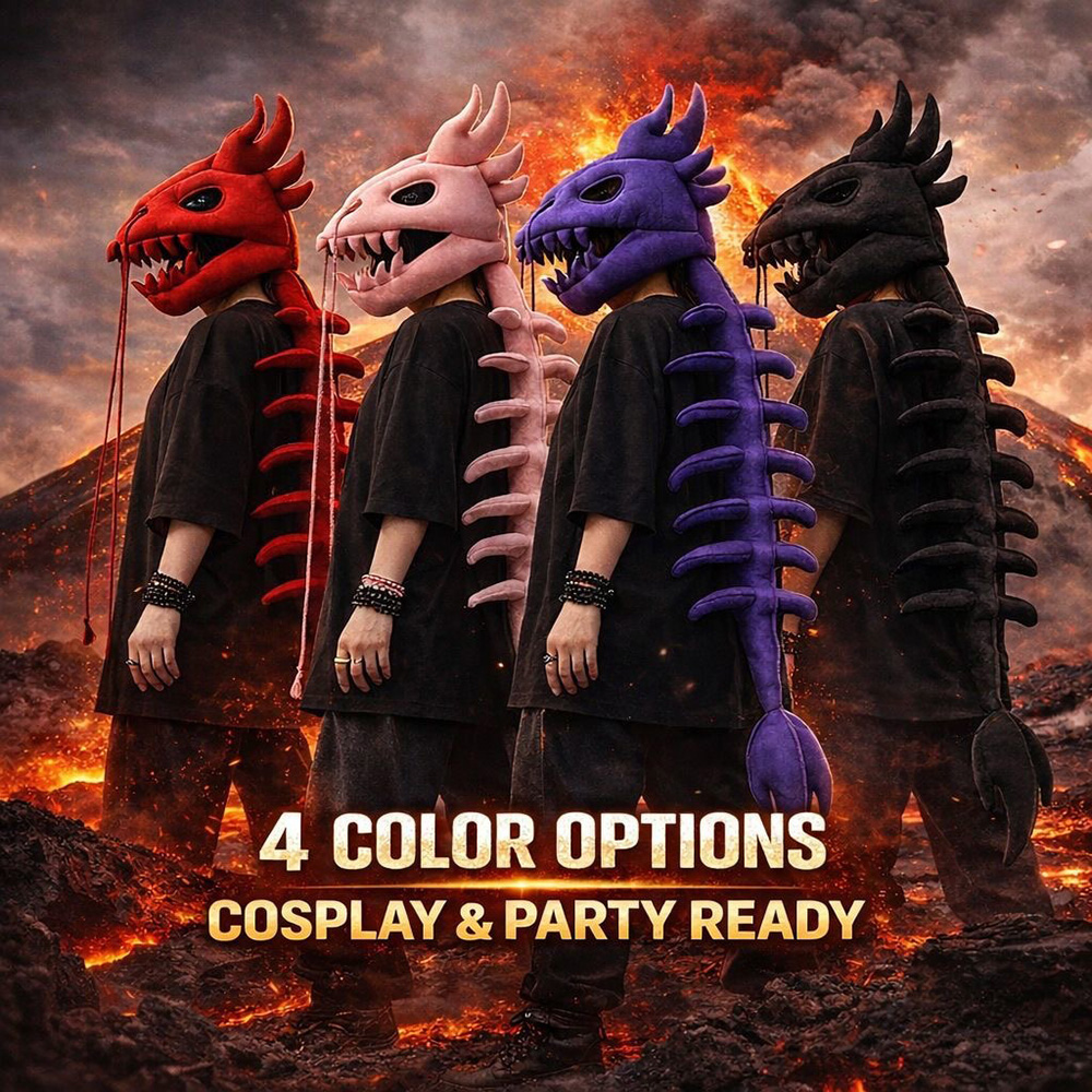 Dragon Skull Spine Plush Hood  - Home Decor Gothic recension och pris