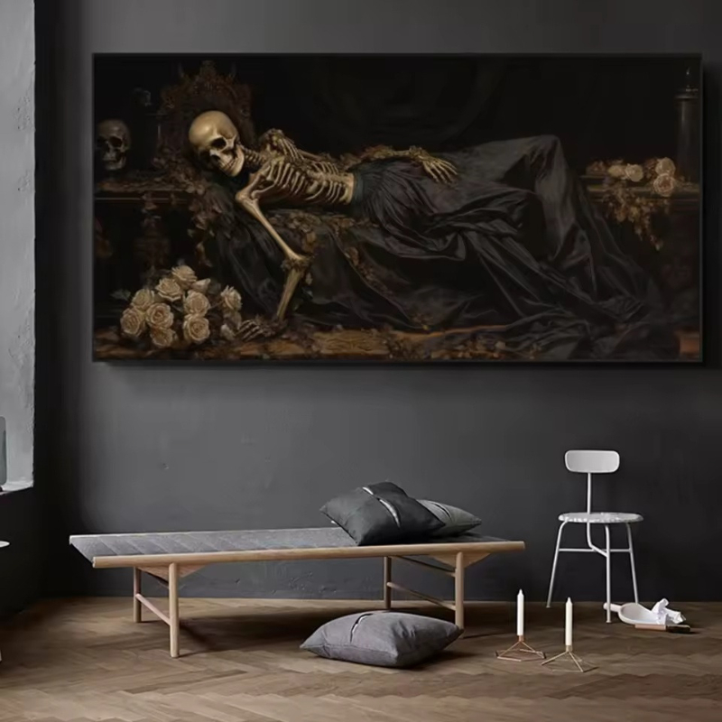 Gothic Dark Art Sleeping Skele - Home Decor Gothic recension och pris