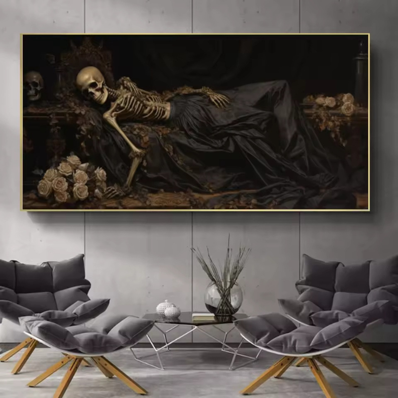 Gothic Dark Art Sleeping Skele - Home Decor Gothic recension och pris