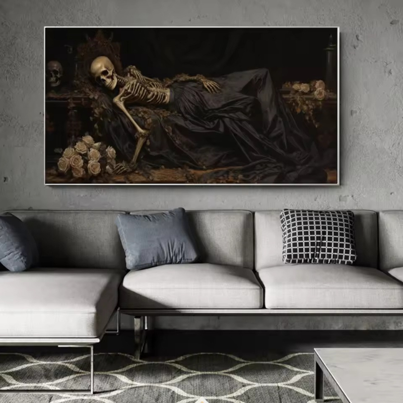 Gothic Dark Art Sleeping Skele - Home Decor Gothic recension och pris
