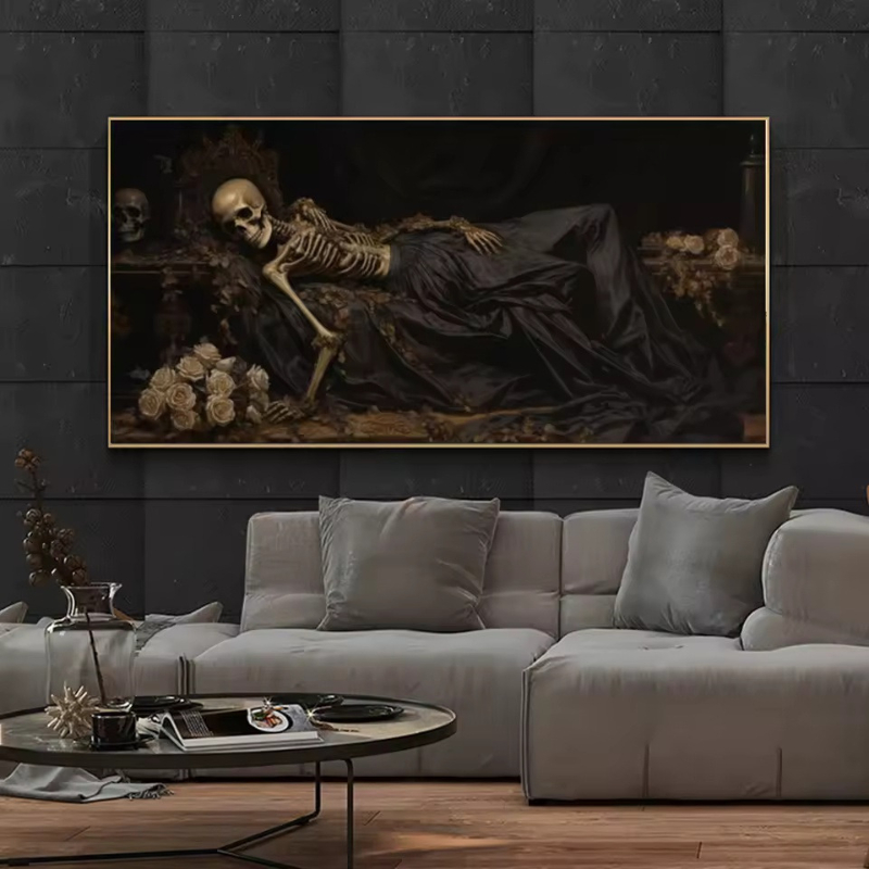 Gothic Dark Art Sleeping Skele - Home Decor Gothic recension och pris