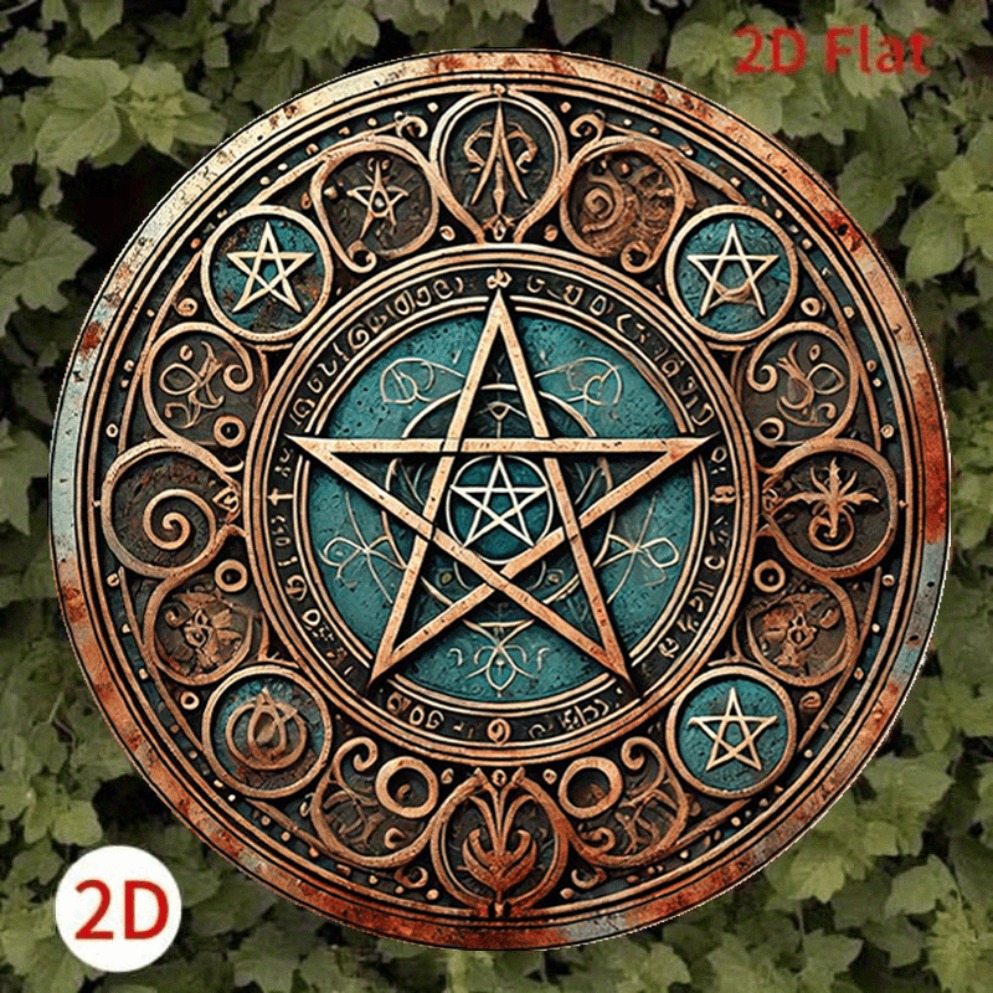 Vintage Wiccan Pentagram Metal - Home Decor Gothic recension och pris