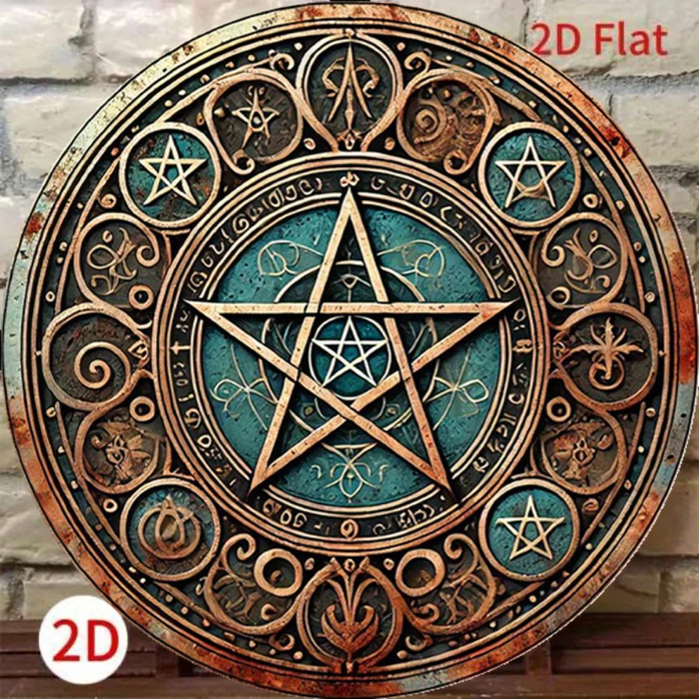 Vintage Wiccan Pentagram Metal - Home Decor Gothic recension och pris